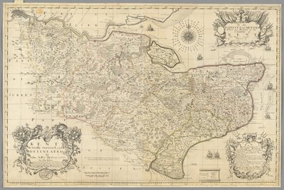 كينت ، تم مسحه وتحديده فعليًا بواسطة جون سيلر ، حوالي عام 1680 (نقش) بواسطة جون البائع