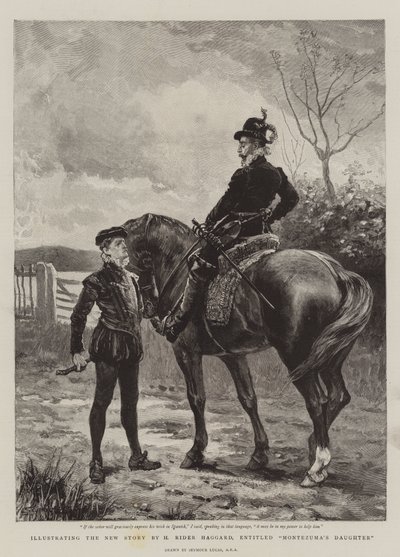 توضيح القصة الجديدة بقلم H Rider Haggard ، بعنوان ابنة Montezuma بواسطة جون سيمور لوكاس