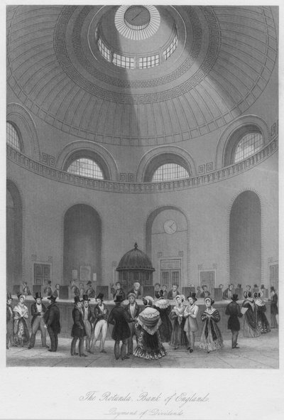The Rotunda ، بنك إنجلترا - دفع الأرباح ، c1841 بواسطة جون شوري