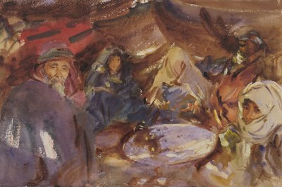 الغجر العرب في خيمة ، 1905-06 (مرحاض مع أبيض على ورق) بواسطة جون سينغر سارجنت