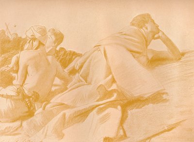 مستلق شخصيات ديفيد في Sauls Camp ، c1905 بواسطة جون سينغر سارجنت
