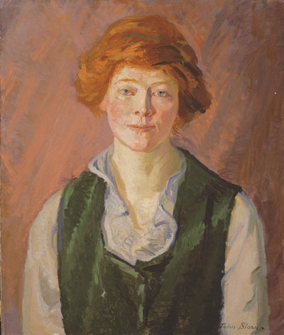 سترة خضراء (جيني دويل) 1914-15 (زيت على قماش) بواسطة جون فرينش سلون