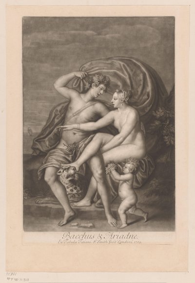 يجد باخوس أريادن في ناكسوس باخوس وأريادن (العنوان على الكائن) Love Affaires of the Gods (عنوان المسلسل) حب الآلهة (عنوان المسلسل) بواسطة Perino del Vaga
