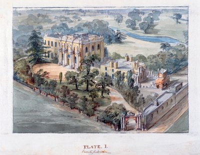 Pitzhanger Manor ، Ealing (قلم وحبر مع مرحاض على ورق) بواسطة جون سوان