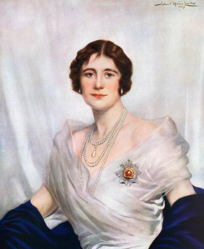 Coronation Portrait of Queen Elizabeth, the Queen Mother in 1937 بواسطة جون سانت هيلير لاندر