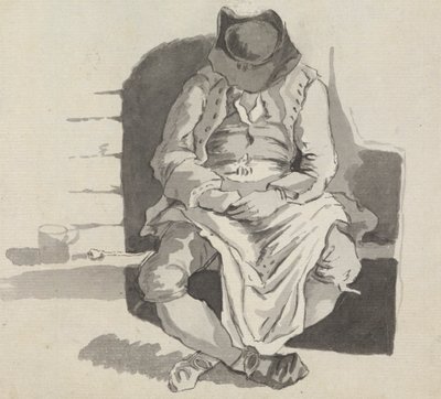 دراسة رجل نائم على مقعد بواسطة جون تايلور