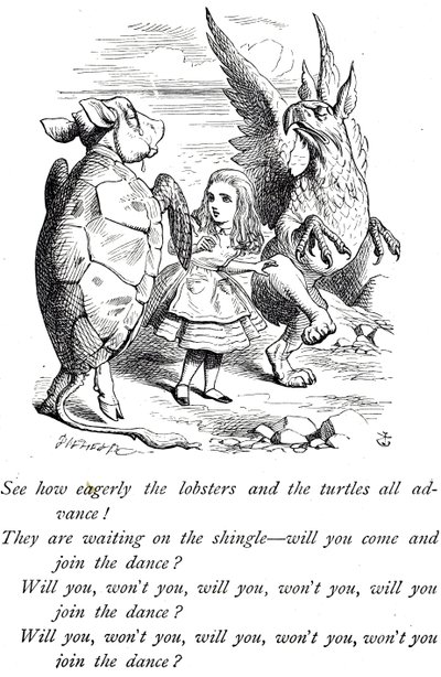 أليس و Mock Turtle و Gryphon من Alice