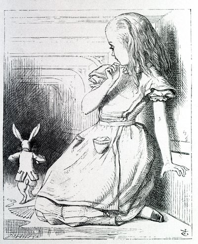 Alice et le rabbit - في "مغامرات أليس في بلاد العجائب وعبر الزجاج" للمخرج لويس كارول. جون تينيل (1820-1914) بواسطة جون تينيل