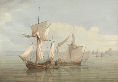 A Hoy and a Lugger مع شحن آخر على بحر هادئ بواسطة جون توماس سيريس