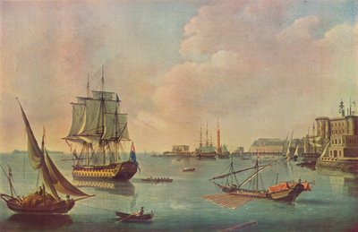 الرجال الإنجليز o الحرب في ميناء مالطا في ميناء مالطا ، c1805 بواسطة جون توماس سيريس