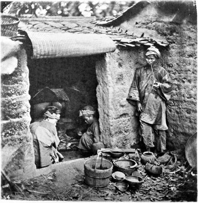 الصين ، عائلة بسيطة ، حوالي عام 1870 (صورة) بواسطة جون طومسون
