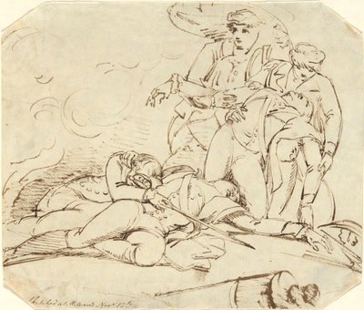 وفاة الجنرال مونتغمري في الهجوم على كيبيك ، 31 ديسمبر 1775 بواسطة John Trumbull