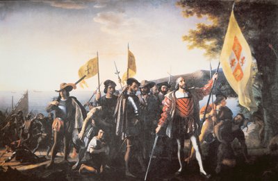 The Landing of Columbus in America in 1492 (oil on canvas) بواسطة جون فانديرلين