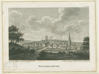 ولفرهامبتون - ساوث ويست فيو: engraving، nd [c 1796] بواسطة جون ووكر
