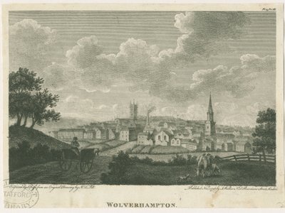 ولفرهامبتون - ساوث ويست فيو: engraving، nd [c 1796] بواسطة جون ووكر