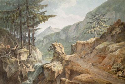 Mount Splugen ، الحدود السويسرية الإيطالية ، 1781 (مرحاض على ورق) بواسطة جون وارويك سميث