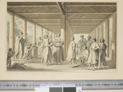 F.14 مشهد آخر ، رقصة في الأثية ، من الخارج ، حوالي 1773 - 84 (ألوان مائية) بواسطة جون ويبر