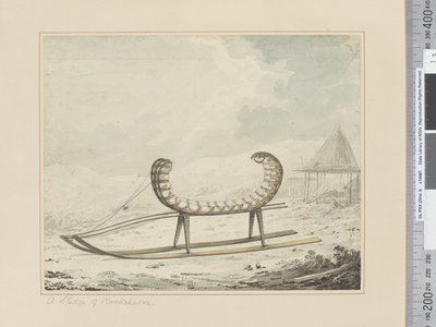 F.40 A Sledge of Kamtschatka، c.1783-84 (ألوان مائية) بواسطة جون ويبر