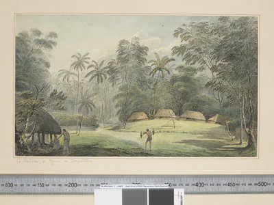 F.8 A Fiatooka ، أو Morai in Tongataboo ، c.1773-84 (ألوان مائية) بواسطة John Webber