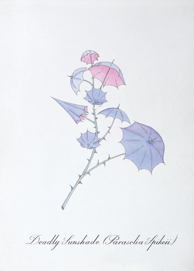 ظلة مميتة (Parasolia Spikeii.) ، رسم توضيحي من "The Bogus Book of Botany" بقلم جون وير بواسطة جون وير