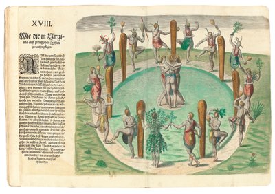 رقص الهنود الأصليين ، 1590 بواسطة جون وايت