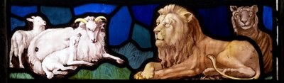 Lambs & Lions ، Te Deum ، النافذة الشرقية ، c.1888 (زجاج ملون) بواسطة جون ويليام براون
