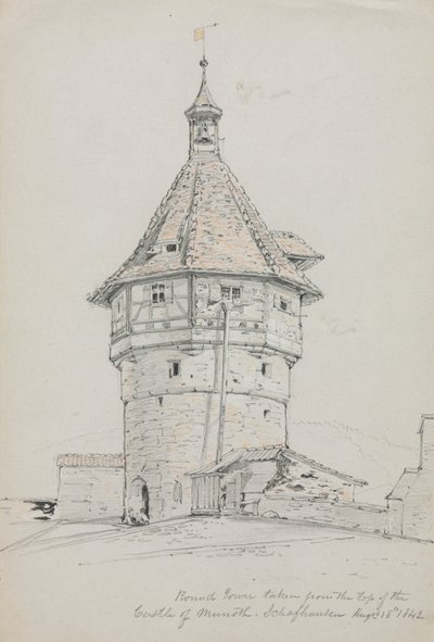 برج دائري ، قلعة مونوث ، شافهاوزن ، سويسرا ، 1842. بواسطة جون ويليام كاسيلير