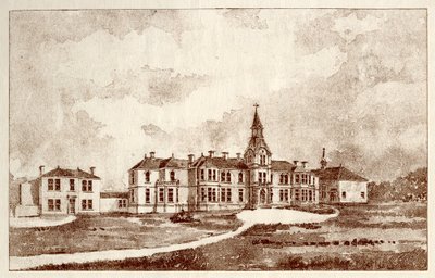 نيوكاسل أبون تاين لوناتيك اللجوء ، Coxlodge ، c.1829 (فوتوليثو) بواسطة جون وليام دايسون
