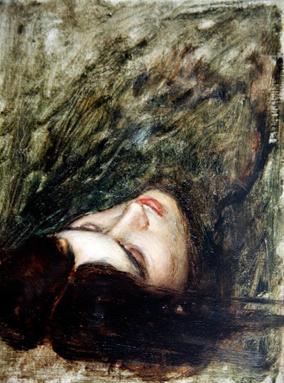 رأس Orpheus - رسم ، 1899-1900 (زيت على متن) بواسطة جون وليام ووترهاوس
