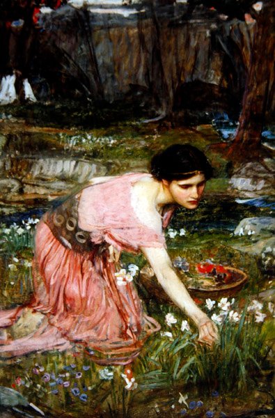 عذارى يقطفن الزهور عن طريق جدول ، حوالي عام 1911 (زيت على قماش) بواسطة جون وليام ووترهاوس