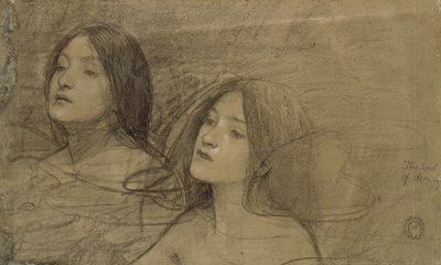 دراسة اثنين من الحوريات من أجل Hylas and the Nymphs ، c1890s بواسطة جون وليام ووترهاوس