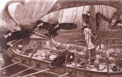 أوليسيس وصفارات الإنذار ، من ملصقات مدرسة ماكميلان ، 1950-1960 بواسطة جون وليام ووترهاوس