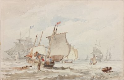 Off Hartlepool (قلم رصاص وألوان مائية على ورق) بواسطة جون ويلسون كارمايكل