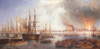 قصف Sveaborg ، 5 أغسطس 1855 ، 1856 بواسطة جون ويلسون كارمايكل