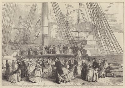 The Naval Review، Dance on Board HMS Caesar، 91، Captain Robb بواسطة John Wilson Carmichael