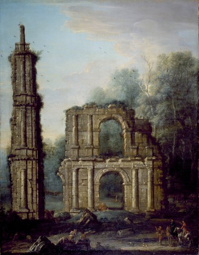 The ruins of Holdenby Castle, Northamptonshire, c.1735-45 (oil on canvas) بواسطة جون ووتون