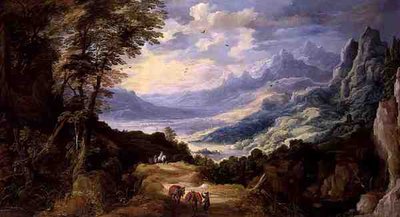 المناظر الطبيعية مع المسافرين بواسطة Joos أو Josse de The Younger Momper