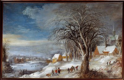 المناظر الطبيعية الشتوية. رسم بواسطة Josse II Momper (1564-1635) Ec. Flam. بواسطة Joos أو Josse de The Younger Momper