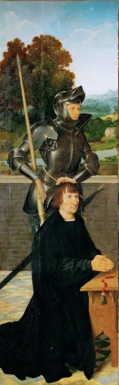 الفن الهولندي المبكر: القديس جورج والمتبرع (المذبح المجنح ، اللوحة اليسرى) par Cleve ، Joos van (حوالي 1485-1540) ، حوالي 1530. زيت على خشب ، 94.5x30. متحف تاريخ الفن ، فيين بواسطة جوس فان كليف