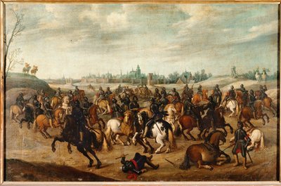 مناوشة للفرسان أمام هيرتوجنبوش، هولندا (زيت على قماش) بواسطة جوست كورنيليز دروشسلوت