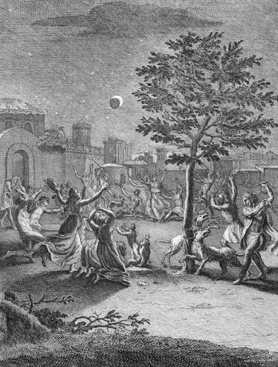 كسوف القمر ، من "Voyage Historique de l&39;Amerique Meridionale" ، الحانة. 1752 بواسطة خورخي وأولوا ، أنطونيو دي خوان وسانتاسيليا