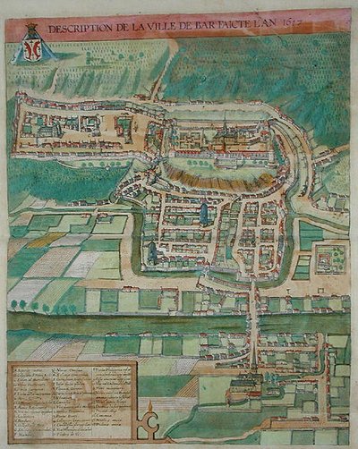 خريطة بار ، من "Civitates Orbis Terrarum" بقلم جورج براون (1541-1622) وفرانس هوغنبرغ ، حوالي 1572 (نقش ملون) بواسطة جوريس (بعد) هوفناجل