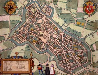 خريطة ليل ، من "Civitates Orbis Terrarum" بقلم جورج براون (1541-1622) وفرانس هوغنبرغ (1535-90) حوالي 1572-1617 (نقش ملون) بواسطة جوريس (بعد) هوفناجل
