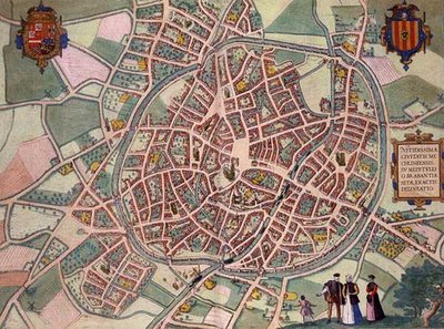 خريطة ميكلين ، من "Civitates Orbis Terrarum" بقلم جورج براون (1541-1622) وفرانس هوغنبرغ (1535-90) حوالي 1572-1617 (نقش ملون) بواسطة جوريس (بعد) هوفناجل