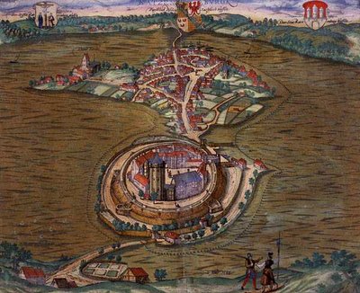 خريطة راتزيبورغ ، من "Civitates Orbis Terrarum" بقلم جورج براون (1541-1622) وفرانس هوغنبرغ (1535-90) 1588 (نقش ملون) بواسطة جوريس (بعد) هوفناجل
