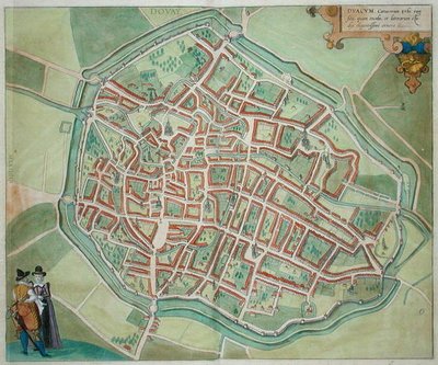 مخطط دوفاي ، من "Civitates Orbis Terrarum" بقلم جورج براون (1541-1622) وفرانس هوغنبرغ (1535-90) ، حوالي 1572 (نقش ملون) بواسطة جوريس (بعد) هوفناجل