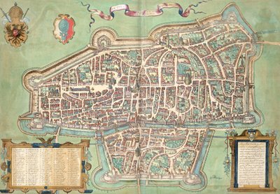 خريطة كامبريدج ، من "العالم" بقلم براون (1541-1622) وفرانز هوغنبرغ (1535-90) ، ج .1572 بواسطة Joris Hoefnagel