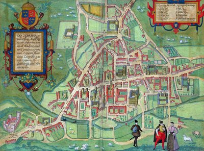 خريطة كامبريدج ، من "العالم" بقلم براون (1541-1622) وفرانز هوغنبرغ (1535-90) ، ج .1572 بواسطة Joris Hoefnagel