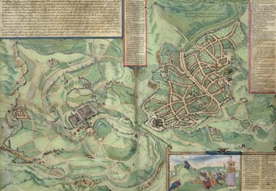 خريطة القدس ، من "العالم" بقلم براون (1541-1622) وفرانز هوغنبرغ (1535-1590) ، ص 1572 بواسطة Joris Hoefnagel