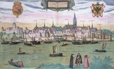خريطة نيميغن ، من "العالم" التي كتبها براون (1541-1622) وفرنس هوجنبرج (1535-90) ، ج .1572 بواسطة Joris Hoefnagel
